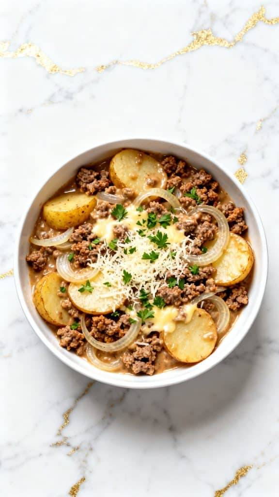 Creamy Ground Sausage and Potato Skillet