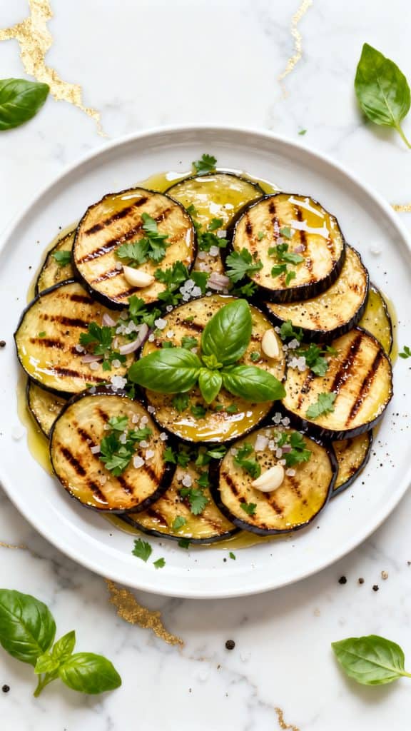 Italian Grilled Eggplant with Basil and Parsley