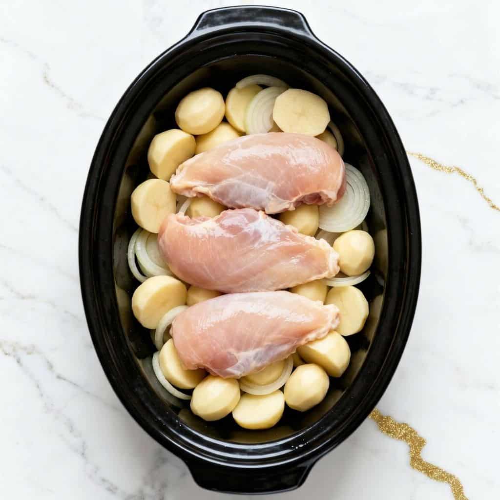 Italian Crockpot Chicken and Potatoes