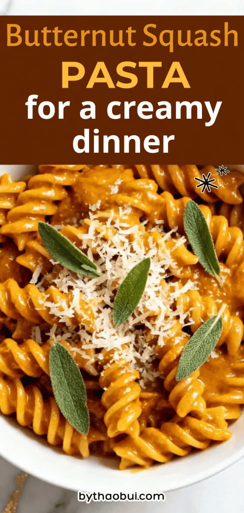 Craving something creamy and comforting without making a heavy meal? This Butternut Squash Pasta combines roasted squash with a silky sauce for a cozy fall comfort food dinner. Save this creamy butternut squash pasta recipe for your next pasta night.