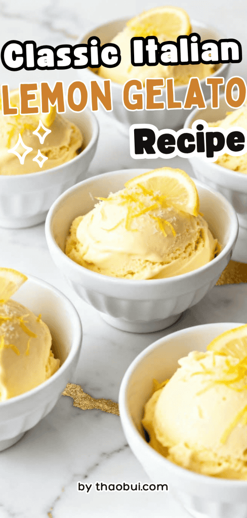 Ever get a craving for something cold and creamy but want something lighter than regular ice cream? Classic Italian Lemon Gelato Recipe is a smooth and refreshing Italian Gelato made with fresh lemon and simple ingredients, perfect if you love Homemade Gelato and easy Gelato Recipes. Save this pin for your next summer dessert craving and keep this Lemon Gelato Recipe handy. ✨
