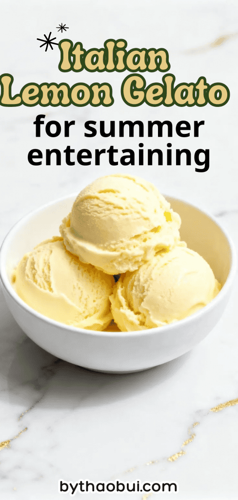Craving the kind of creamy frozen treat you would enjoy on a warm afternoon in Italy? Italian Lemon Gelato brings together fresh citrus flavor, a smooth texture, and the charm of a classic Italian gelato recipe. Save this Italian summer dessert for the next time you want a refreshing taste of the Amalfi Coast.
