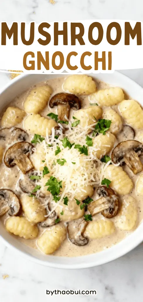 I always reach for this when I want something cozy without spending all evening in the kitchen. Mushroom Gnocchi is packed with rich flavor and pairs perfectly with creamy mushroom sauce for one of my favorite mushroom recipes for dinner. Save this for your next comfort meal because you'll want this easy mushroom gnocchi recipe again and again. 🍄✨