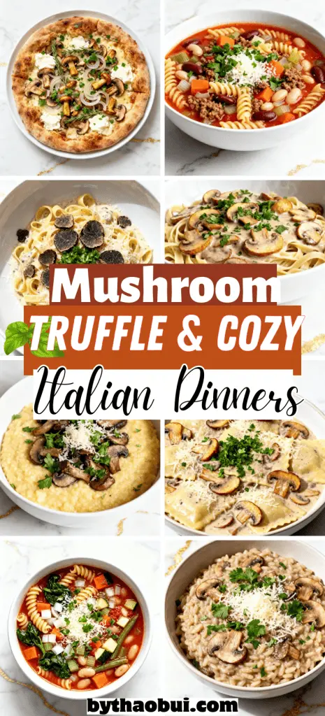 Some nights you just want a comforting Italian meal that feels a little extra without spending hours in the kitchen. Mushroom, Truffle & Cozy Italian Dinners brings together Italian mushroom recipes, creamy truffle pasta, and gourmet dinner favorites that are rich, cozy, and easy to make. 🍄 Save this pin for your next Italian dinner and enjoy flavorful truffle pasta recipes anytime.
