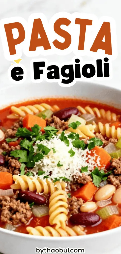Some evenings I want pasta, but I also need something warm and filling after a long day. Pasta e Fagioli is a classic pasta fagioli recipe made with ditalini pasta and tender beans for an easy, comforting meal that feels homemade. Save this for your next pasta dinner because it's one of those easy pasta fagioli soup recipes you'll keep making. ❤️