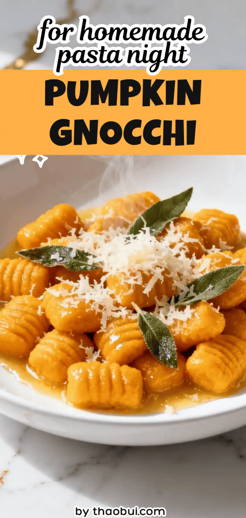 Craving something warm and comforting after a long day? This Pumpkin Gnocchi is a simple fall dinner with tender homemade gnocchi, creamy pumpkin sauce, and fresh herbs. Save this easy Pumpkin Gnocchi recipe for your next cozy meal 🎃
