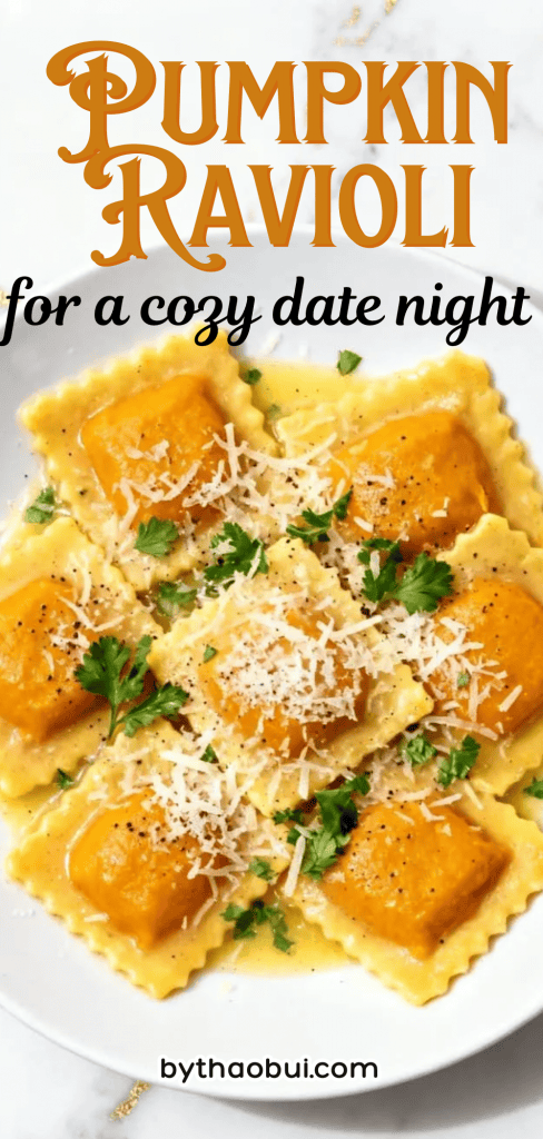 Cool evenings always make me crave something warm, buttery, and comforting. This Pumpkin Ravioli combines tender pumpkin-filled pasta with a rich brown butter sage sauce for a cozy fall dinner. Save this fall pumpkin ravioli recipe for the next time you want a special seasonal meal. 🍂