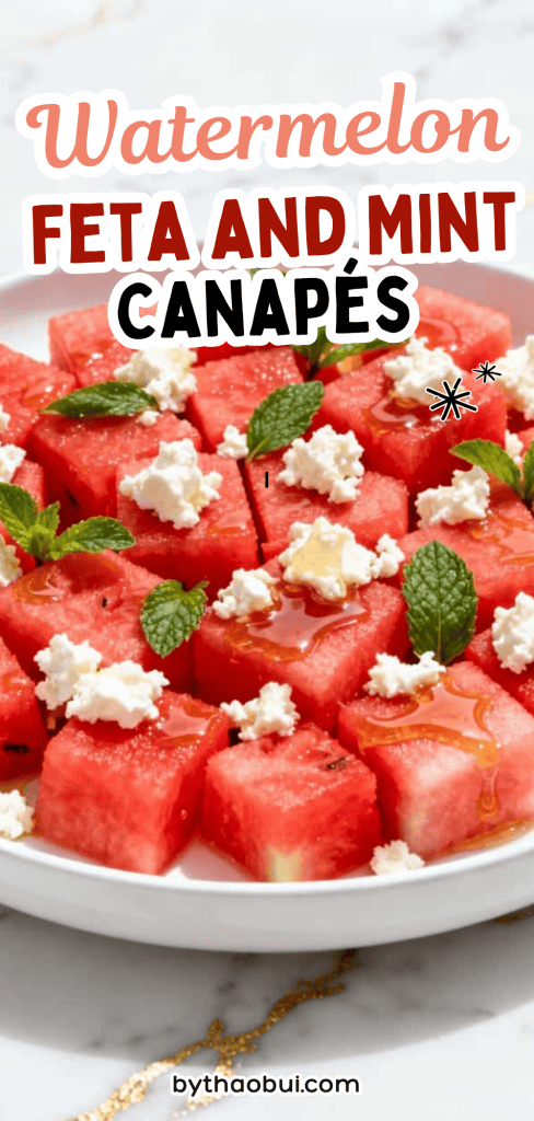 Every summer gathering seems to need something fresh that won't leave everyone feeling too full before dinner. Watermelon, Feta and Mint Canap&eacute;s combine sweet watermelon and feta into one of the easiest summer appetizer recipes that's colorful and refreshing. 📌 Save this for your next summer celebration and keep these watermelon bites appetizers ready to impress.