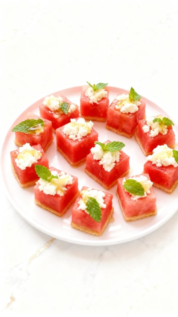 Watermelon, Feta and Mint Canap&eacute;s
