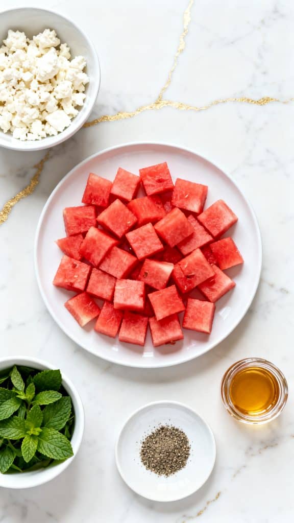 Watermelon, Feta and Mint Canap&eacute;s