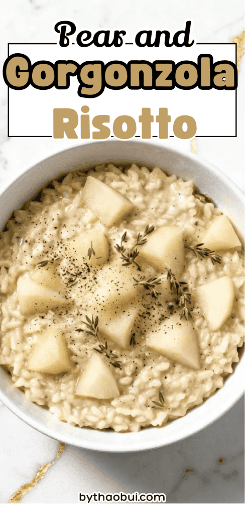 When you're tired of serving the same holiday sides every year, it's nice to bring something a little different to the table. Pear and Gorgonzola Risotto is a creamy gorgonzola risotto recipe made with risotto rice, juicy pear, and rich Gorgonzola cheese for an elegant holiday dish. Save this for your next celebration when you want a cozy Italian comfort food everyone remembers. 🍐🧀