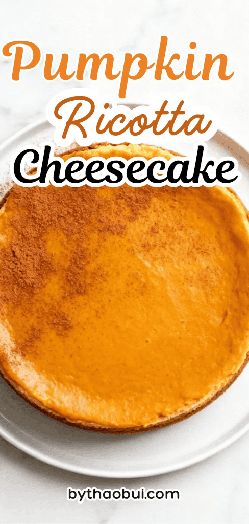 Nothing feels better than baking something cozy when you're craving a pumpkin dessert on a chilly afternoon. This Pumpkin Ricotta Cheesecake is rich, creamy, and perfect for anyone who loves Pumpkin Cheesecake, Pumpkin Ricotta Cheesecake Recipe, and Homemade Pumpkin flavors. 🎃 Save this for your next fall baking day and keep this Pumpkin Dessert favorite ready anytime.