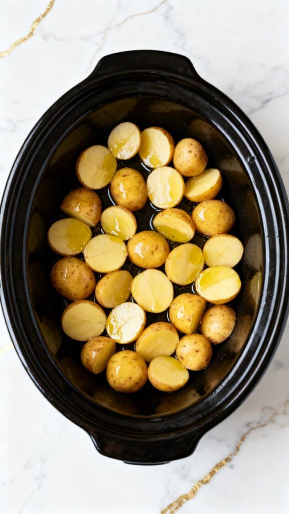 Crockpot Garlic Parmesan Chicken and Potatoes