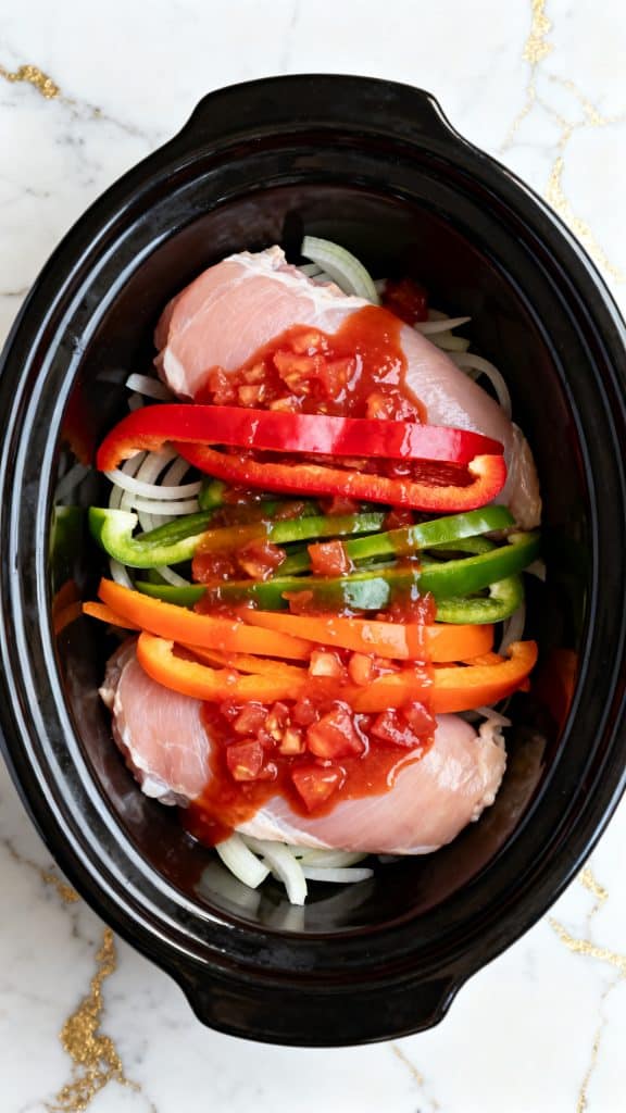 Dump and Go Crockpot Chicken Fajitas Dinner