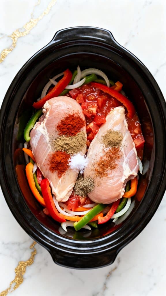 Dump and Go Crockpot Chicken Fajitas Dinner