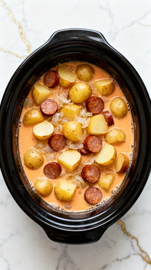Slow Cooker Sausage and Potato Casserole