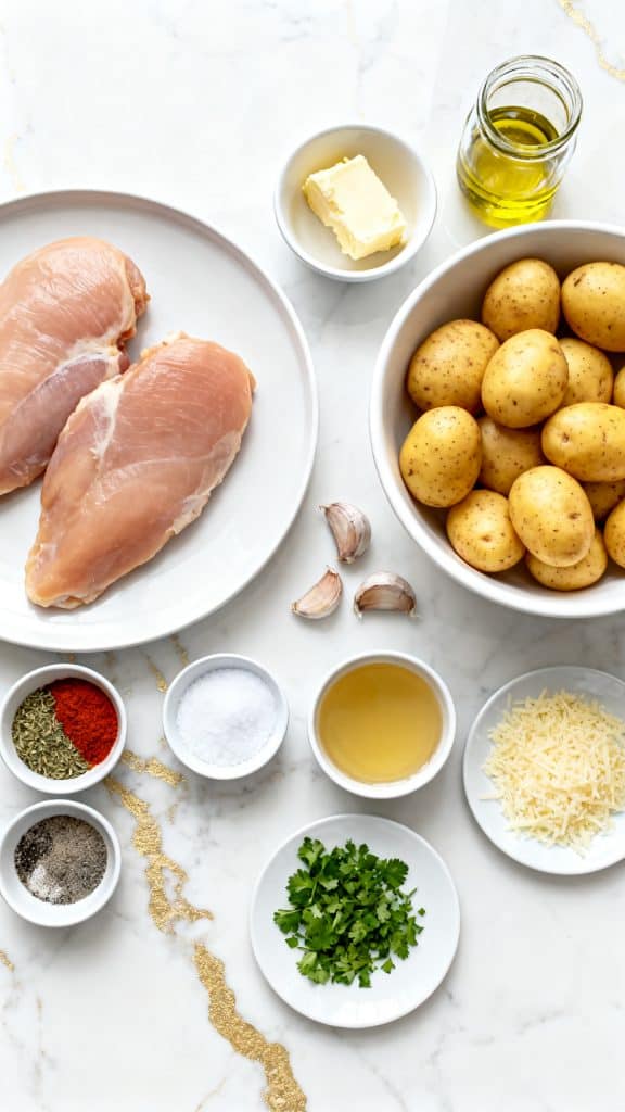 Crockpot Garlic Parmesan Chicken and Potatoes