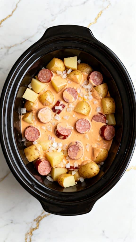 Slow Cooker Sausage and Potato Casserole