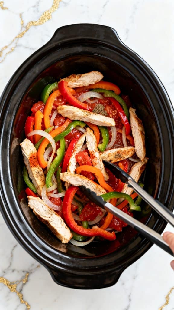 Dump and Go Crockpot Chicken Fajitas Dinner