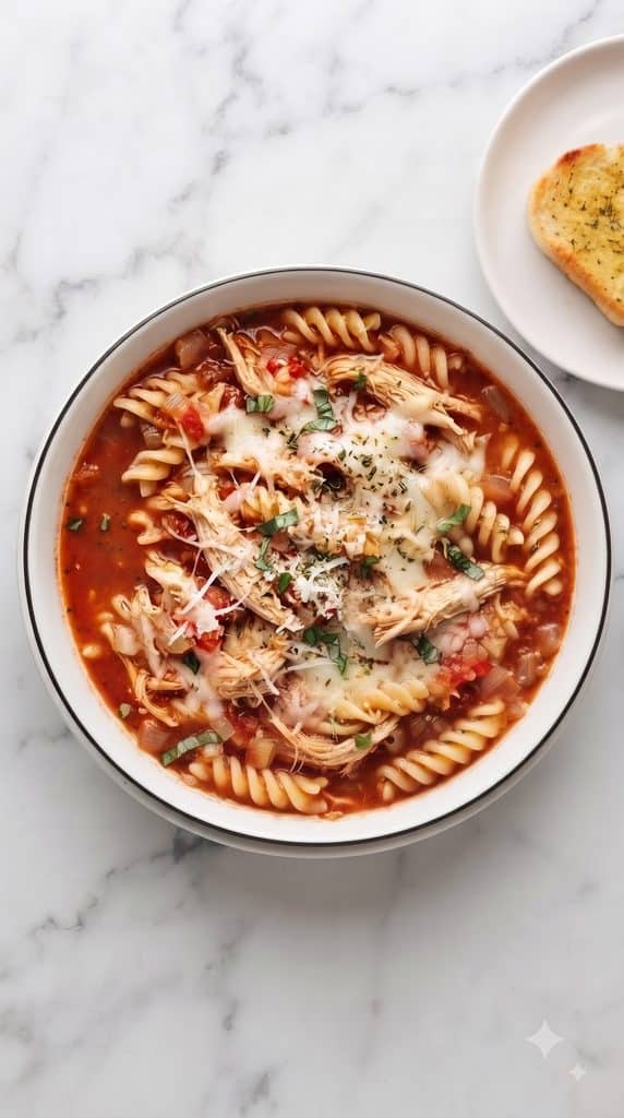 Crockpot Chicken Parmesan Soup