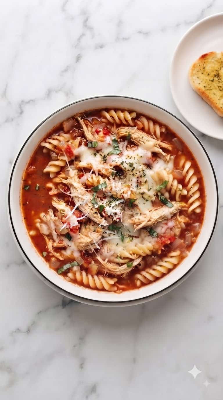 Crockpot Chicken Parmesan Soup