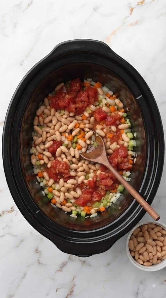 Slow Cooker Tuscan White Bean Soup With Ditalini
