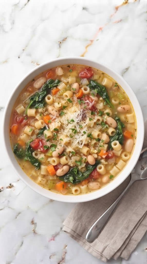 Slow Cooker Tuscan White Bean Soup With Ditalini