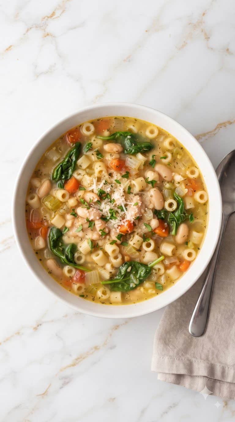 Slow Cooker Tuscan White Bean Soup With Ditalini