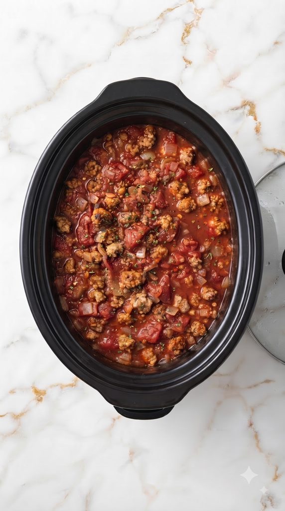 Slow Cooker Creamy Sausage Tortellini Soup