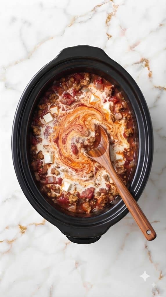 Slow Cooker Creamy Sausage Tortellini Soup
