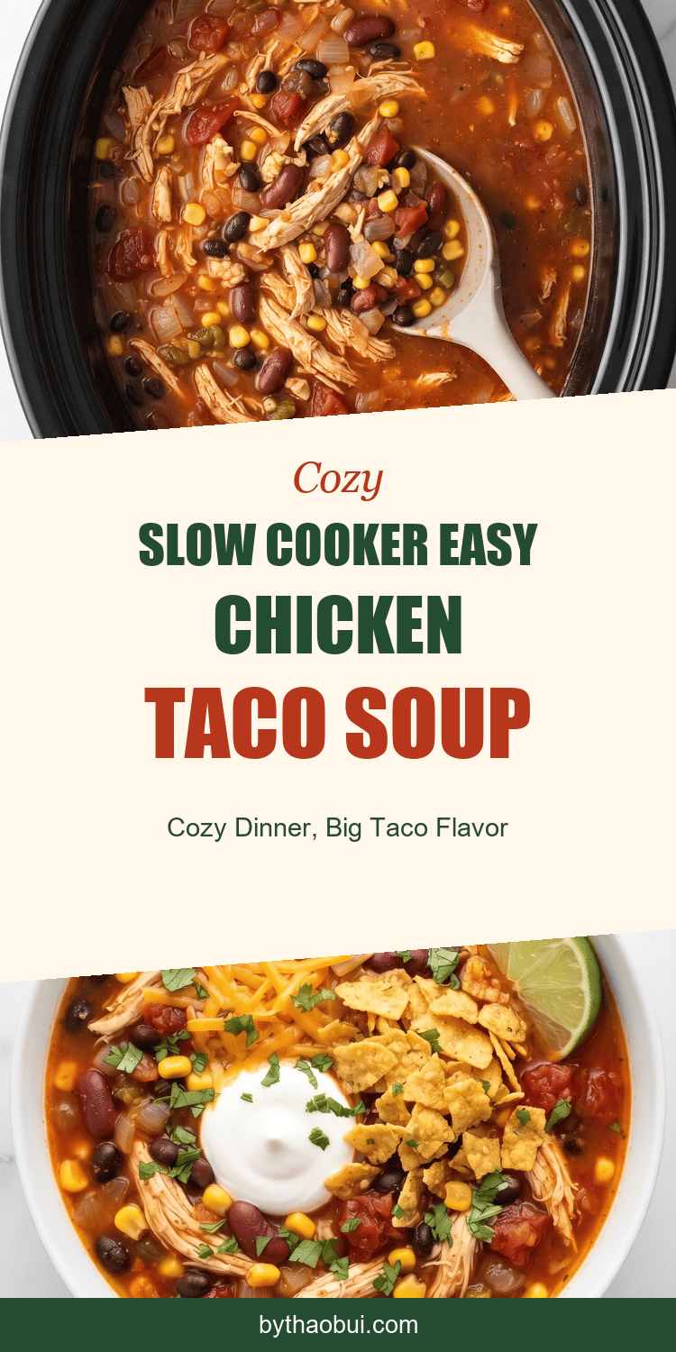Slow Cooker Easy Chicken Taco Soup