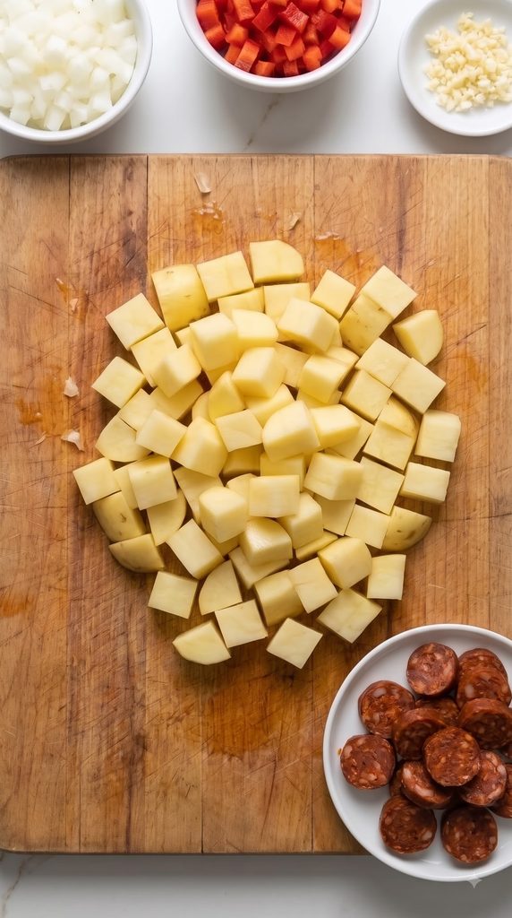 Slow Cooker Spanish Potato Soup with Chorizo