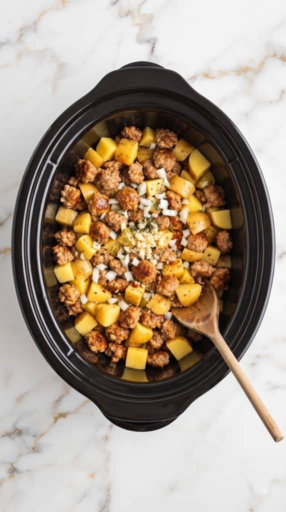 Slow Cooker Tuscan Sausage and Potato Soup
