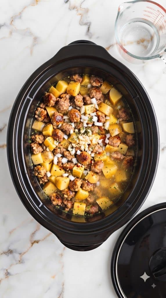 Slow Cooker Tuscan Sausage and Potato Soup