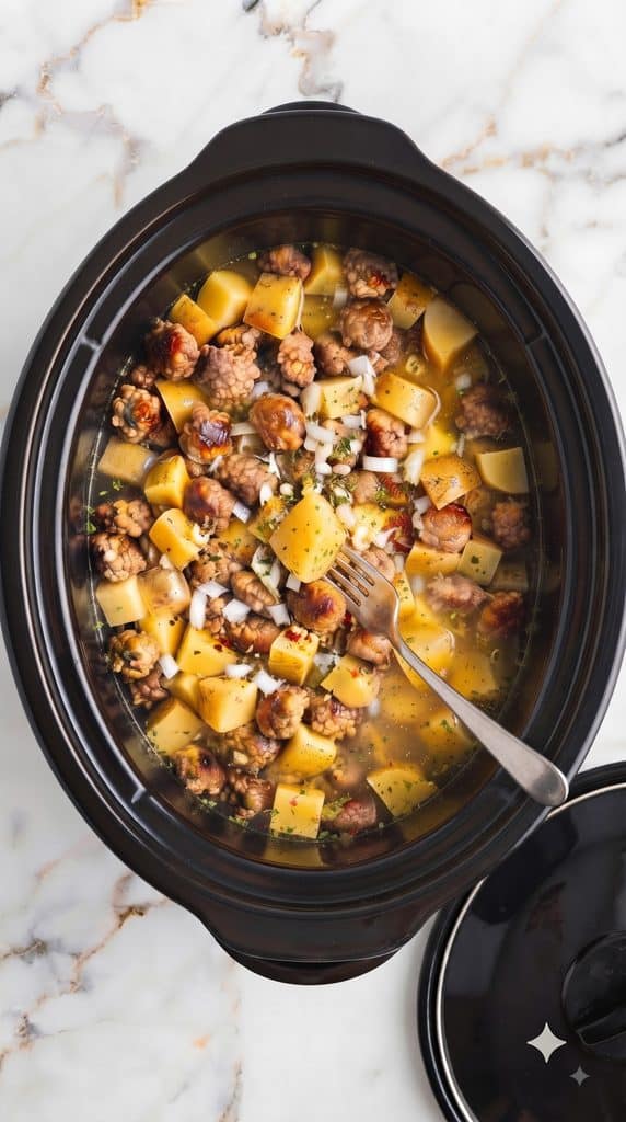 Slow Cooker Tuscan Sausage and Potato Soup