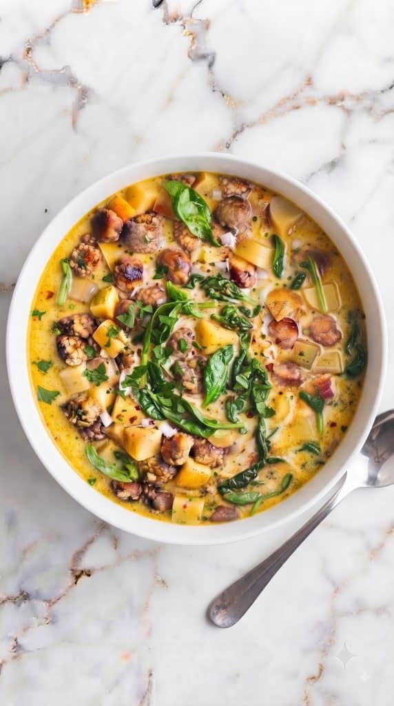 Slow Cooker Tuscan Sausage and Potato Soup