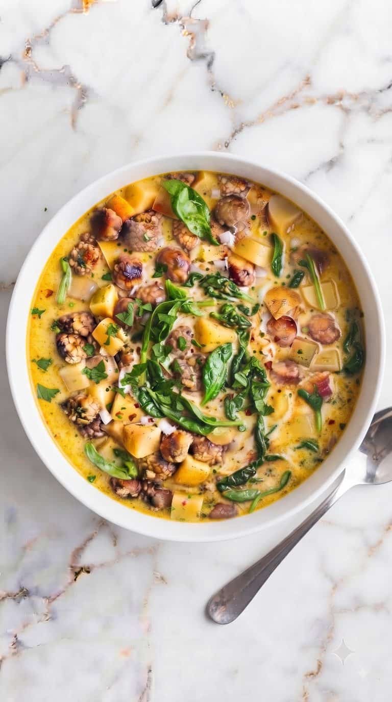 Slow Cooker Tuscan Sausage and Potato Soup
