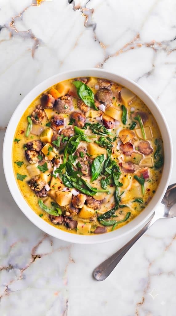 Slow Cooker Tuscan Sausage and Potato Soup