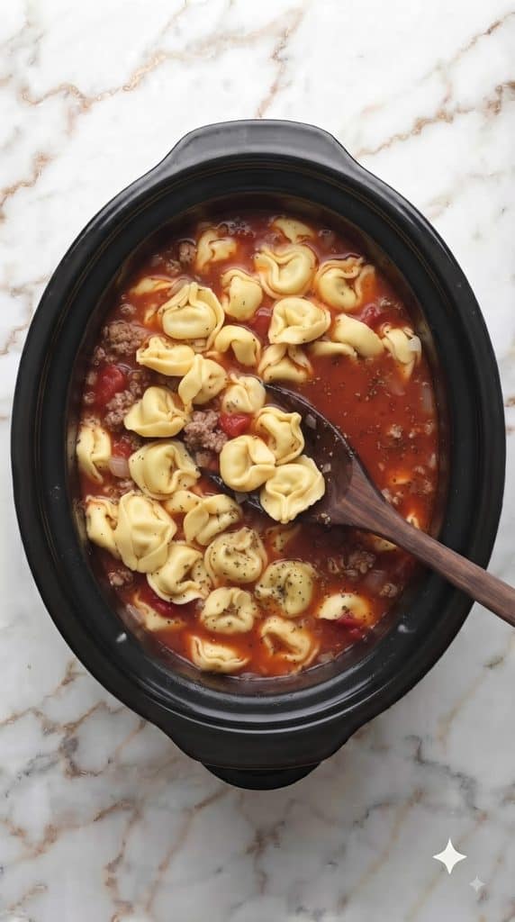 Crockpot Tortellini Soup with Sausage
