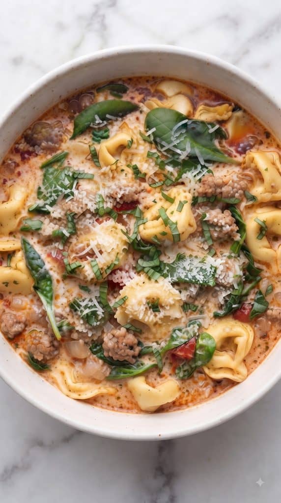 Crockpot Tortellini Soup with Sausage