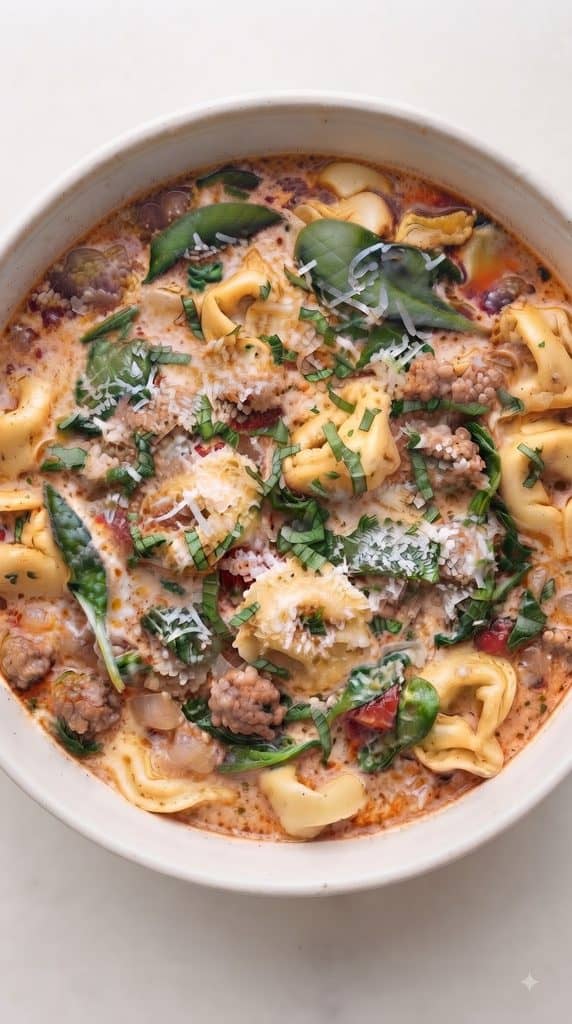 Crockpot Tortellini Soup with Sausage