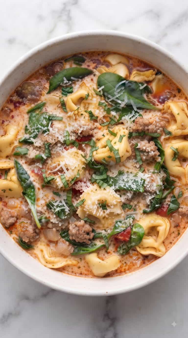 Crockpot Tortellini Soup with Sausage